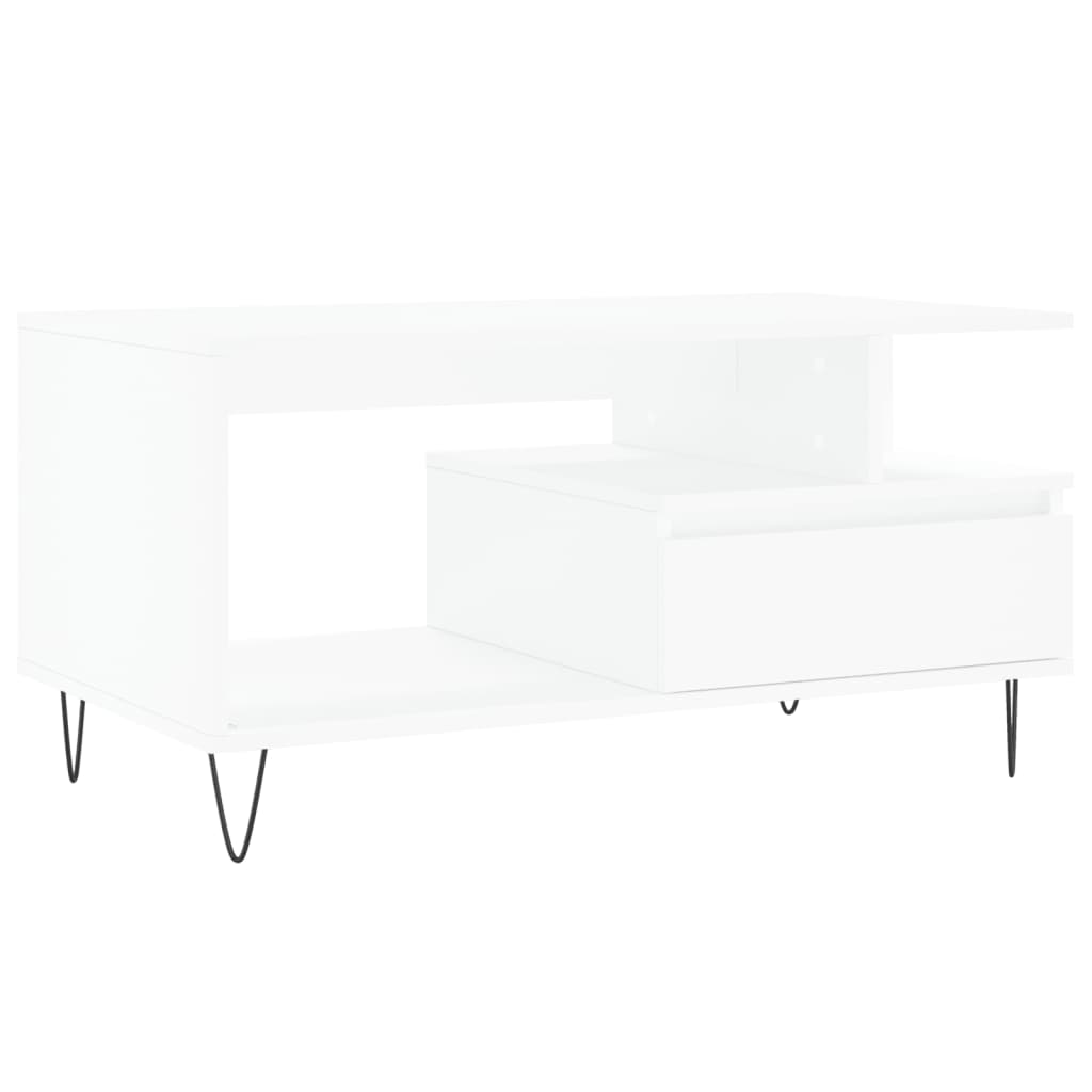 Coffee Table White 90x49x45 cm Engineered Wood