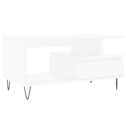 Coffee Table White 90x49x45 cm Engineered Wood