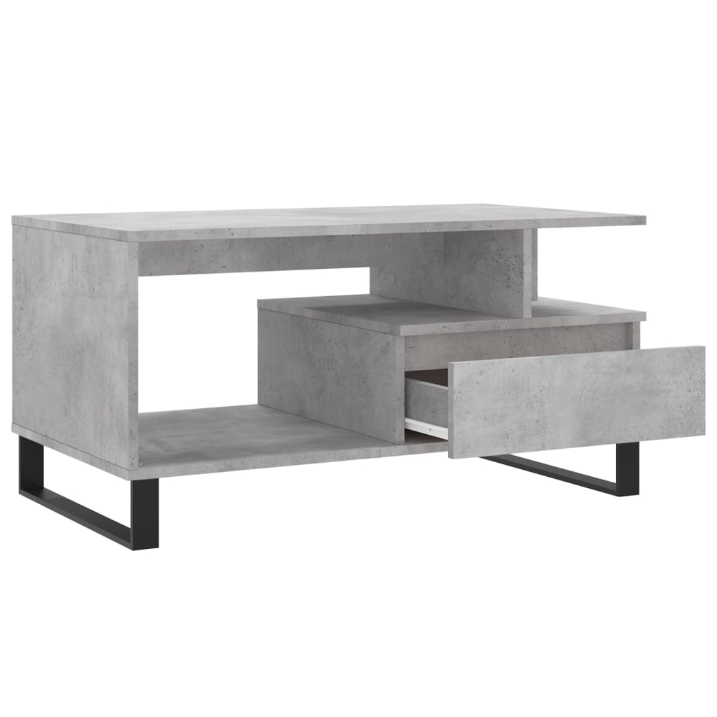 Coffee Table Concrete Grey 90x49x45 cm Engineered Wood