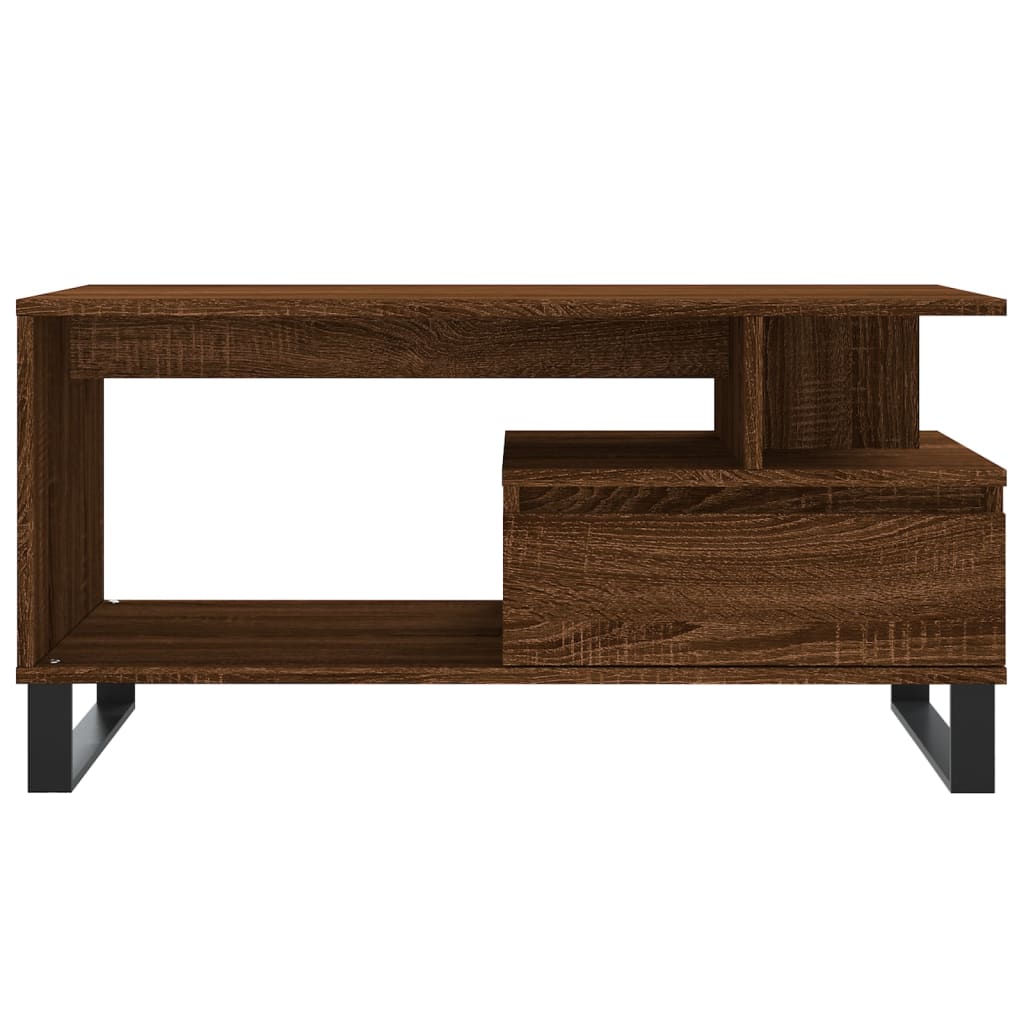 Coffee Table Brown Oak 90x49x45 cm Engineered Wood