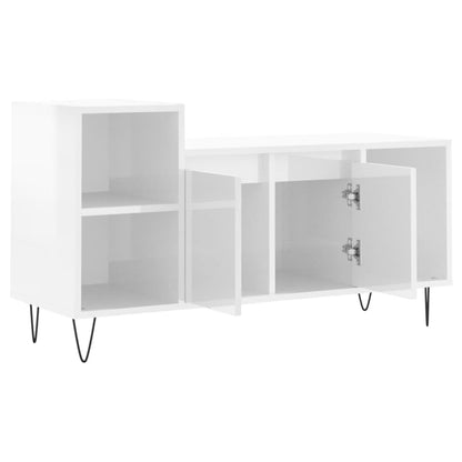 TV Cabinet High Gloss White 100x35x55 cm Engineered Wood