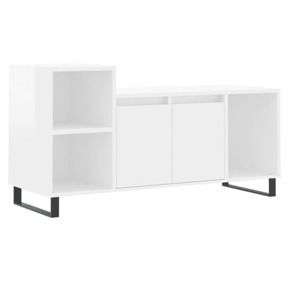 TV Cabinet High Gloss White 100x35x55 cm Engineered Wood