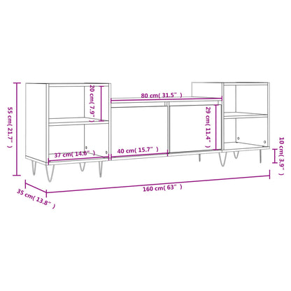 TV Cabinet Concrete Grey 160x35x55 cm Engineered Wood