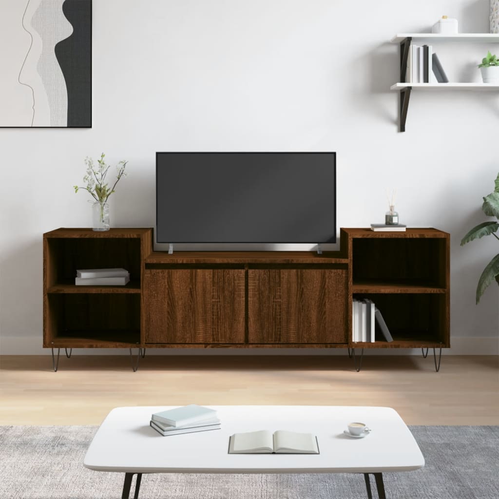 TV Cabinet Brown Oak 160x35x55 cm Engineered Wood