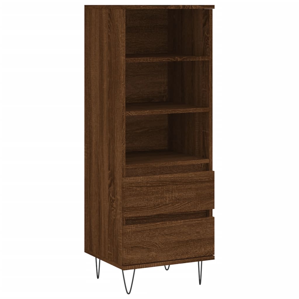 Highboard Brown Oak 40x36x110 cm Engineered Wood