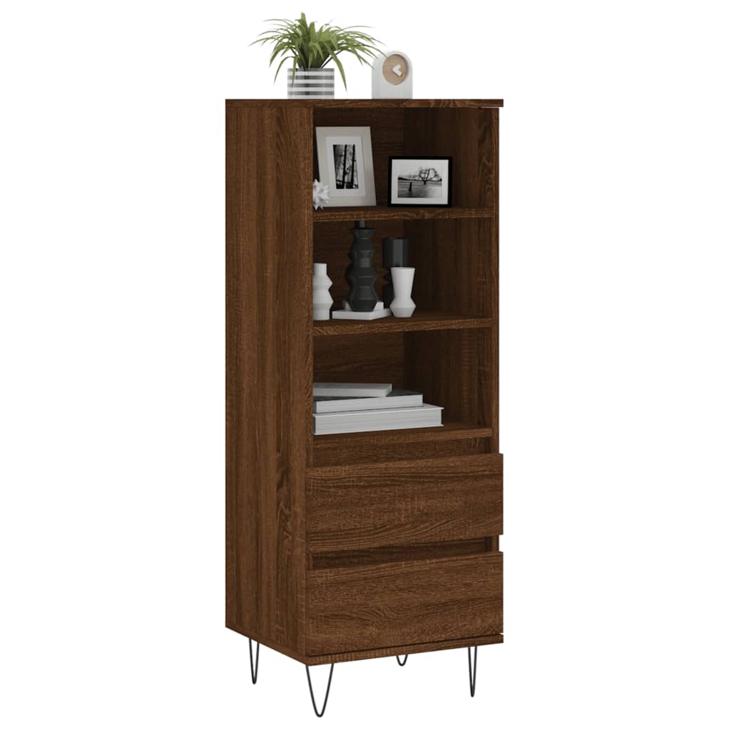 Highboard Brown Oak 40x36x110 cm Engineered Wood