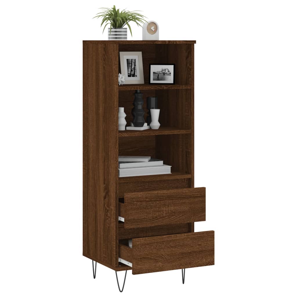 Highboard Brown Oak 40x36x110 cm Engineered Wood