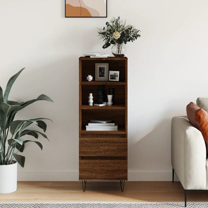 Highboard Brown Oak 40x36x110 cm Engineered Wood