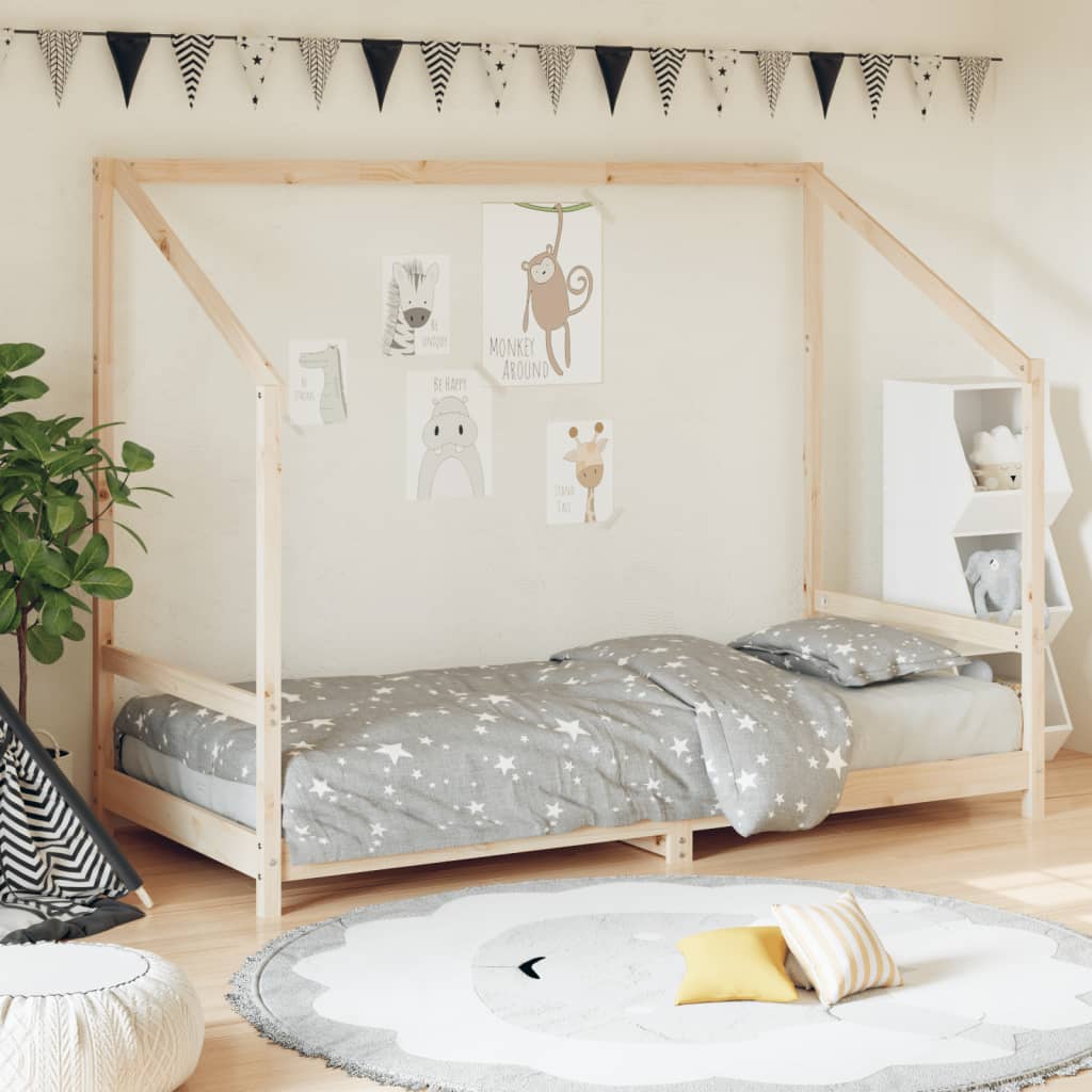 Kids Bed Frame 90x200 cm Solid Wood Pine