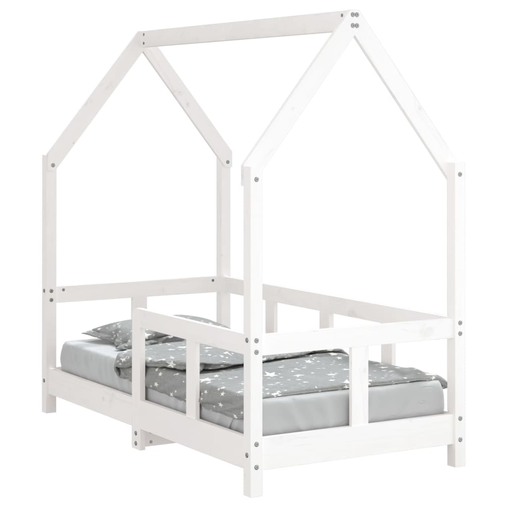 Kids Bed Frame White 70x140 cm Solid Wood Pine