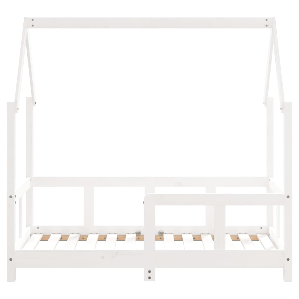 Kids Bed Frame White 70x140 cm Solid Wood Pine