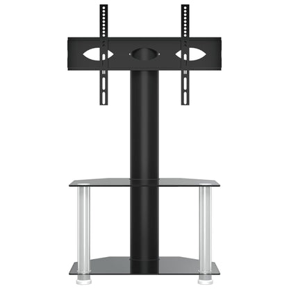 Corner TV Stand 2-Tiers for 32-70 Inch Black and Silver