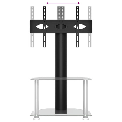 Corner TV Stand 2-Tiers for 32-70 Inch Black and Silver