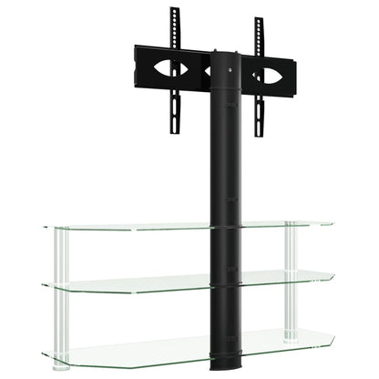 Corner TV Stand 3-Tiers for 32-70 Inch Black and Silver