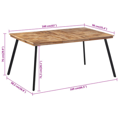 Dining Table 169x98.5x76 cm Solid Wood Teak