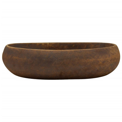 Countertop Basin Brown Oval 59x40x15 cm Ceramic