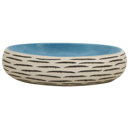 Countertop Basin Multicolour Oval 59x40x15 cm Ceramic