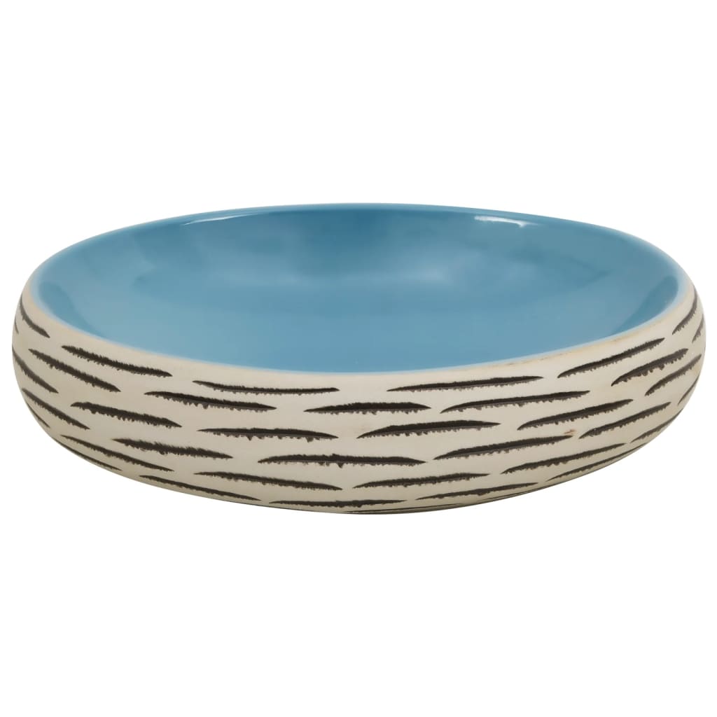 Countertop Basin Multicolour Oval 59x40x15 cm Ceramic