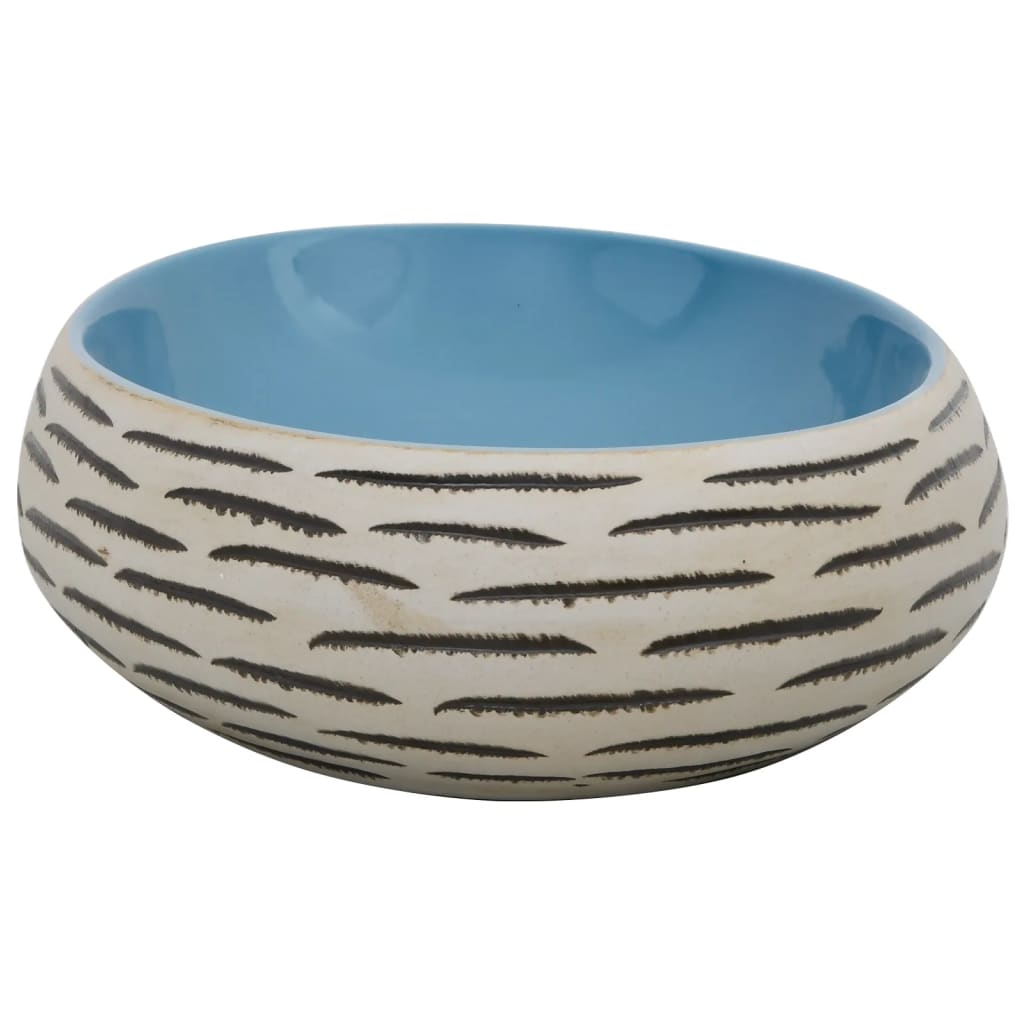 Countertop Basin Multicolour Oval 59x40x15 cm Ceramic