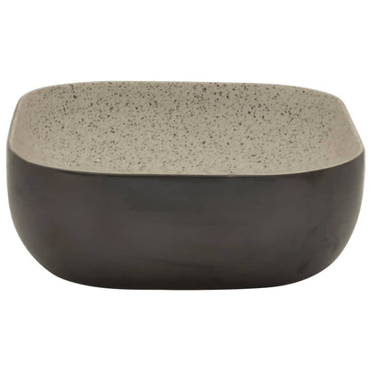 Countertop Basin Grey and Black Rectangular 48x37.5x13.5 cm Ceramic