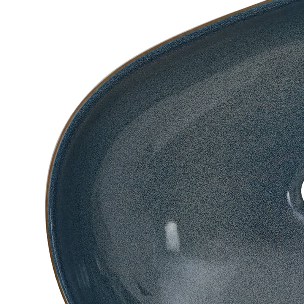 Countertop Basin Sand and Blue Oval 59x40x14 cm Ceramic