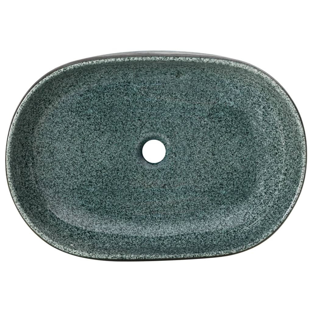 Countertop Basin Turquoise Oval 59x40x14 cm Ceramic