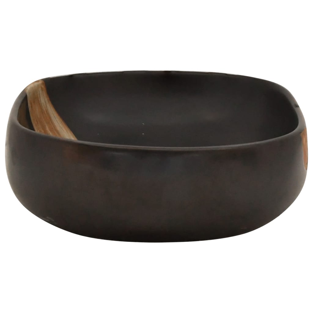 Countertop Basin Black Oval 59x40x14 cm Ceramic