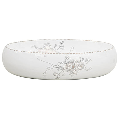 Countertop Basin White Oval 59x40x15 cm Ceramic