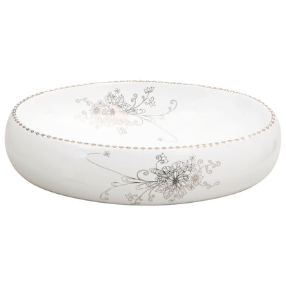 Countertop Basin White Oval 59x40x15 cm Ceramic