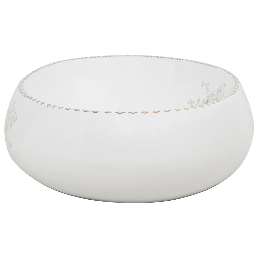 Countertop Basin White Oval 59x40x15 cm Ceramic