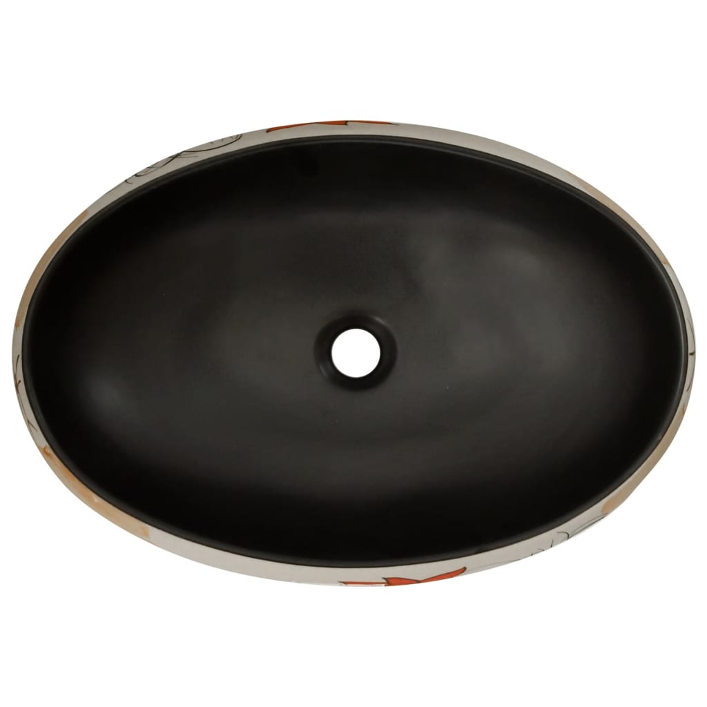 Countertop Basin Multicolour Oval 59x40x15 cm Ceramic