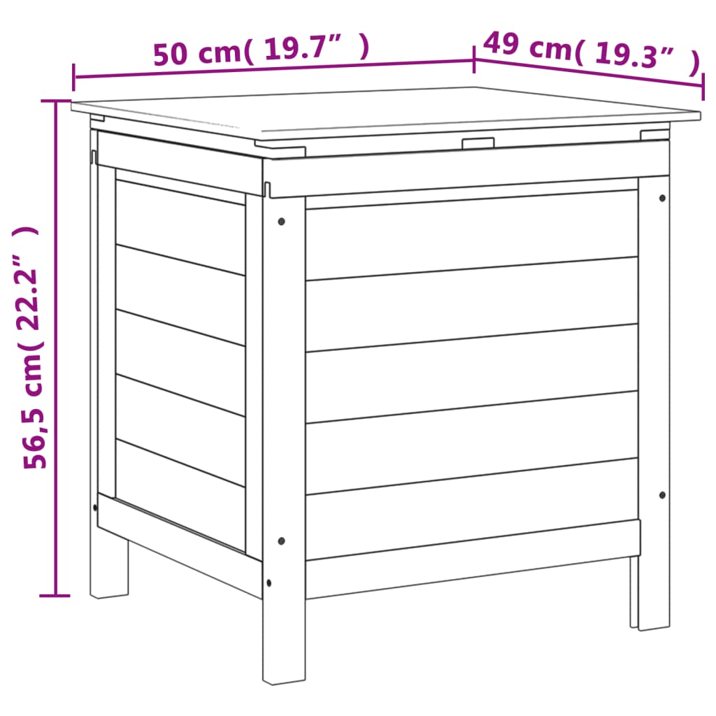 Garden Storage Box Brown 50x49x56,5 cm Solid Wood Fir