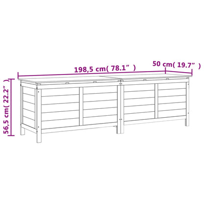 Garden Storage Box 198.5x50x56.5 cm Solid Wood Fir