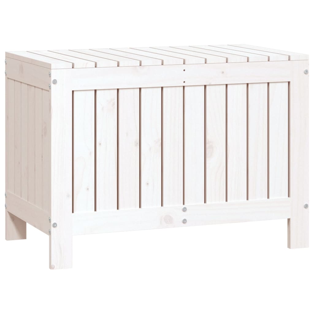 Garden Storage Box White 76x42.5x54 cm Solid Wood Pine