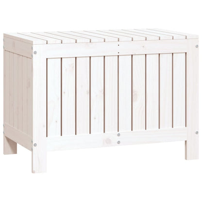 Garden Storage Box White 76x42.5x54 cm Solid Wood Pine