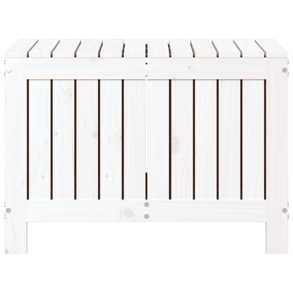 Garden Storage Box White 76x42.5x54 cm Solid Wood Pine