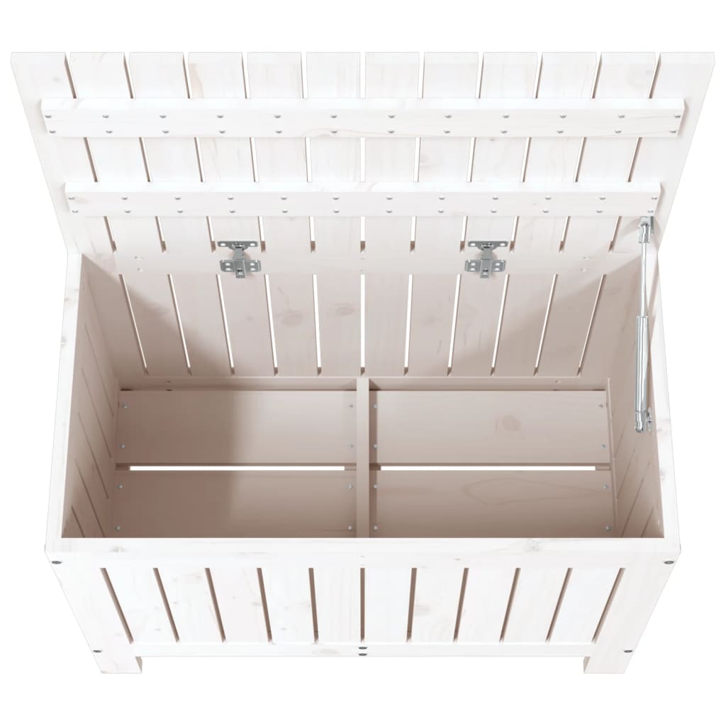 Garden Storage Box White 76x42.5x54 cm Solid Wood Pine