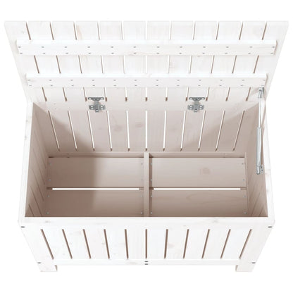 Garden Storage Box White 76x42.5x54 cm Solid Wood Pine