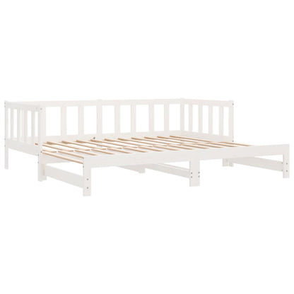 Day Bed with Trundle without Mattress White 90x200 cm Solid Wood