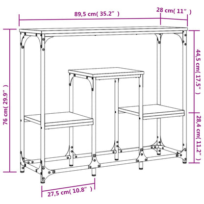 Console Table Grey Sonoma 89.5x28x76 cm Engineered Wood