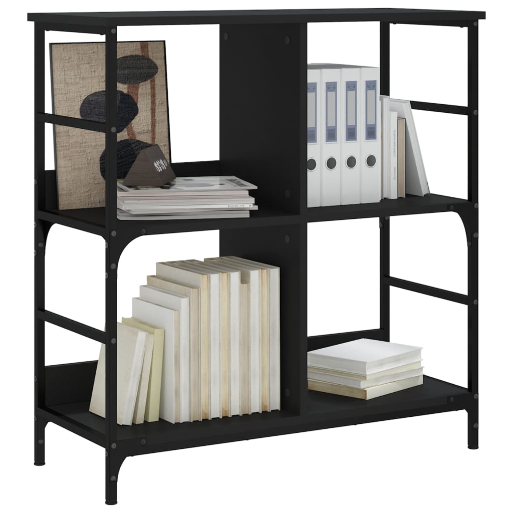 Bookshelf Black 78.5x33x82 cm Engineered Wood