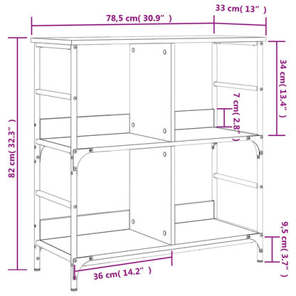 Bookshelf Black 78.5x33x82 cm Engineered Wood