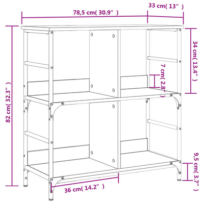 Bookshelf Grey Sonoma 78.5x33x82 cm Engineered Wood