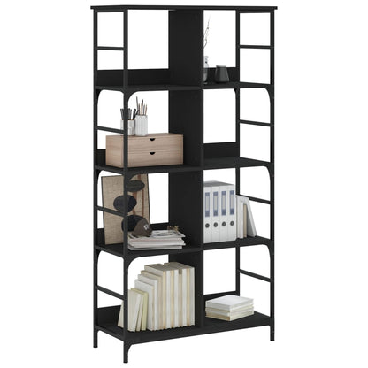 Bookshelf Black 78.5x33x153 cm Engineered Wood