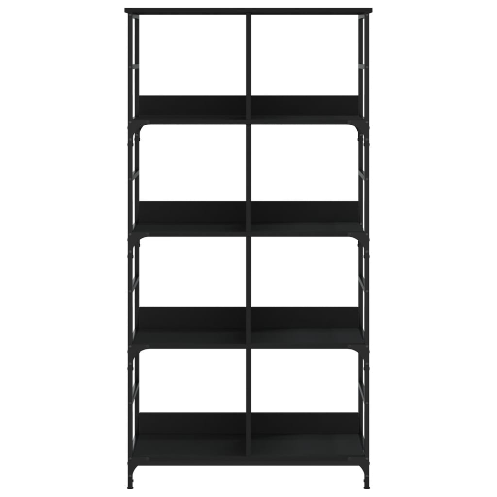 Bookshelf Black 78.5x33x153 cm Engineered Wood