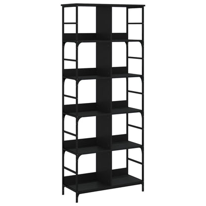 Bookshelf Black 78.5x33x188.5 cm Engineered Wood