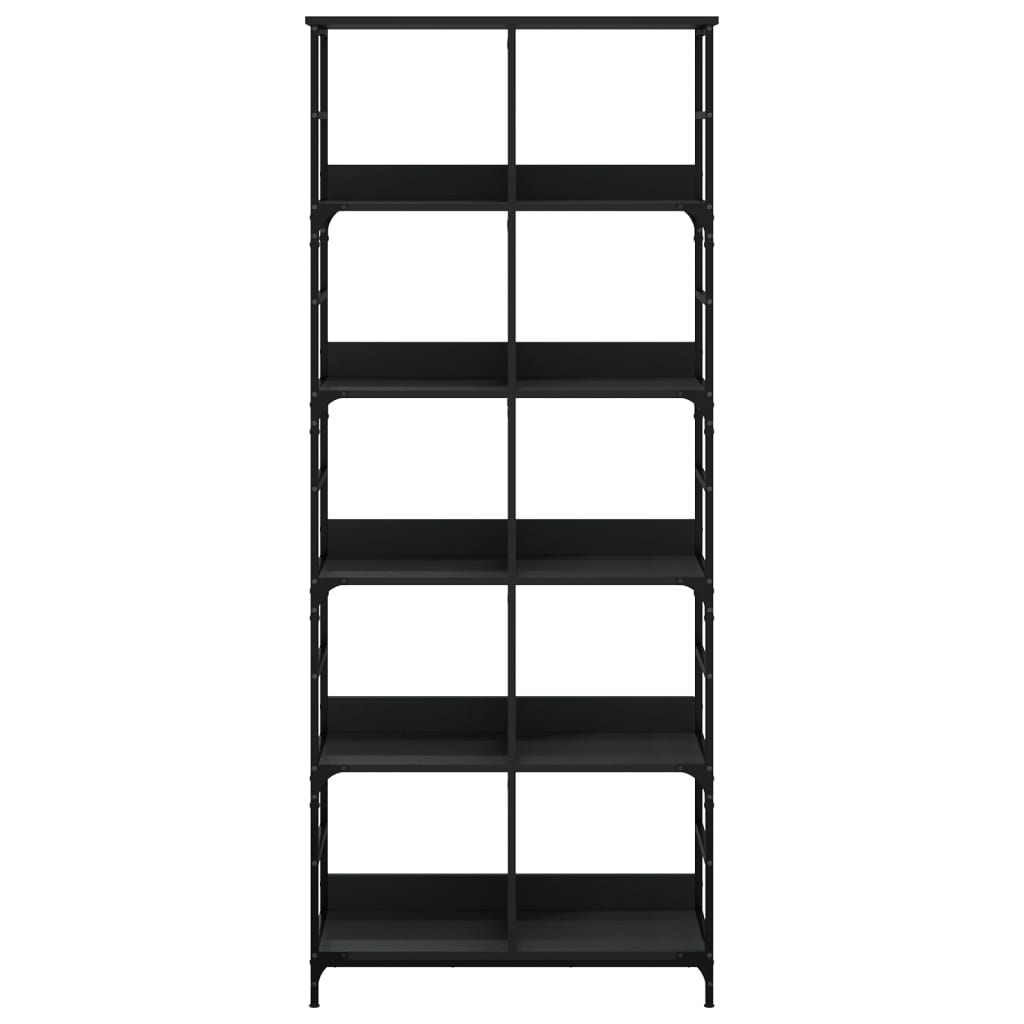 Bookshelf Black 78.5x33x188.5 cm Engineered Wood