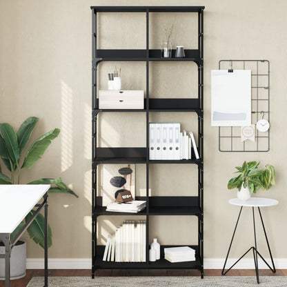 Bookshelf Black 78.5x33x188.5 cm Engineered Wood