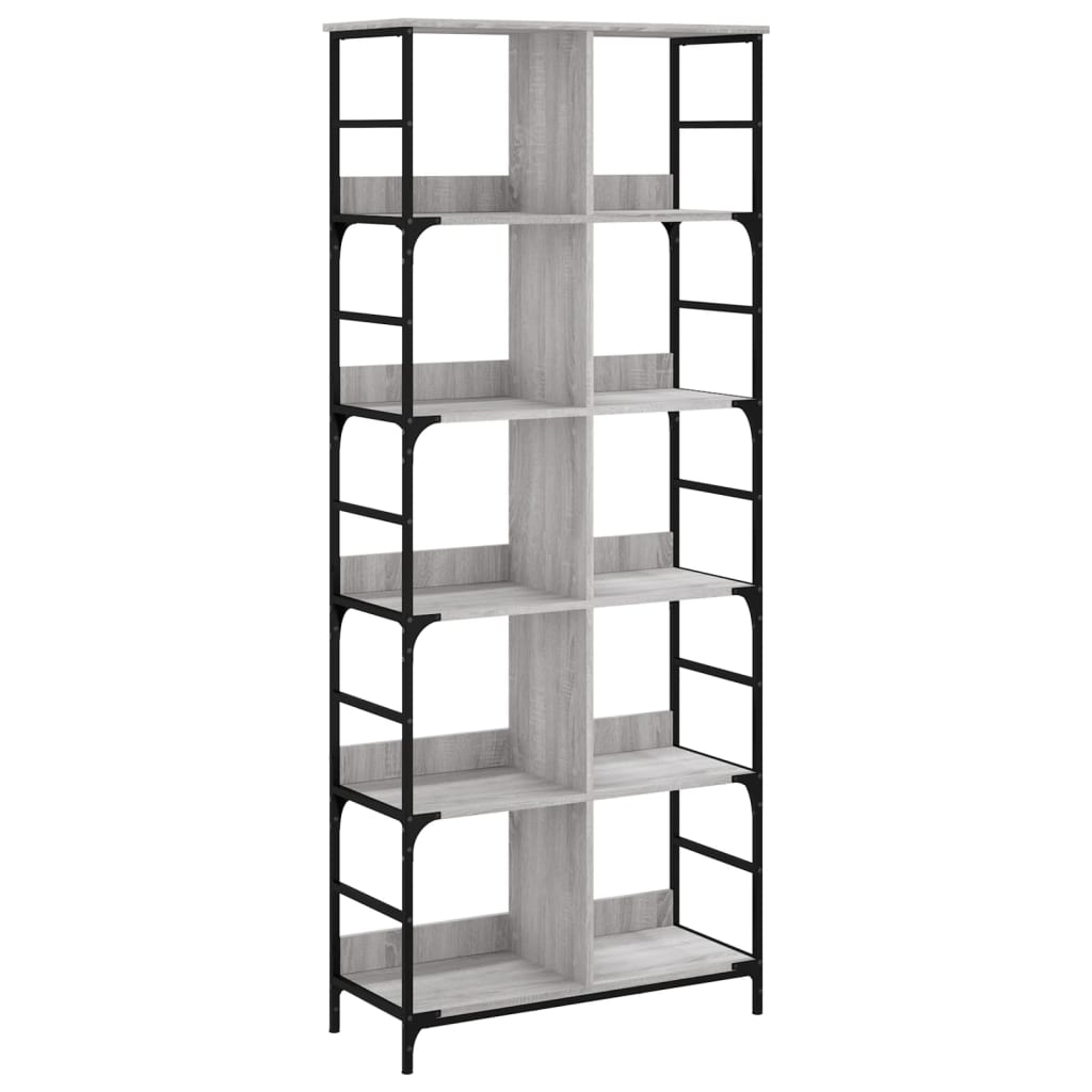 Bookshelf Grey Sonoma 78.5x33x188.5 cm Engineered Wood