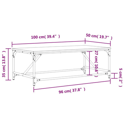 Coffee Table Grey Sonoma 100x50x35 cm Engineered Wood